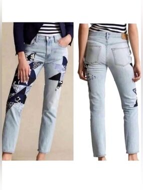 NWT POLO RALPH LAUREN LTD ED Avery Boho Patchwork Boyfriend Jeans 27 MSRP $298